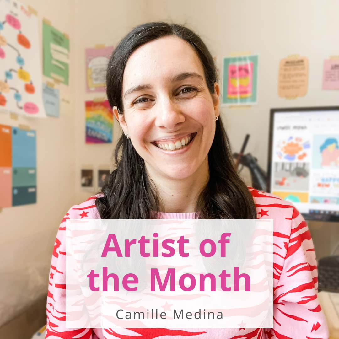 An image of Camille Medina, illustrator and small business owner.