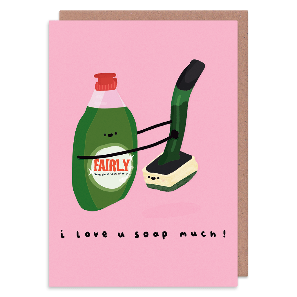 I Love You Soap Much Greeting Card by Don&#39;t Quote Me On It - Whale and Bird