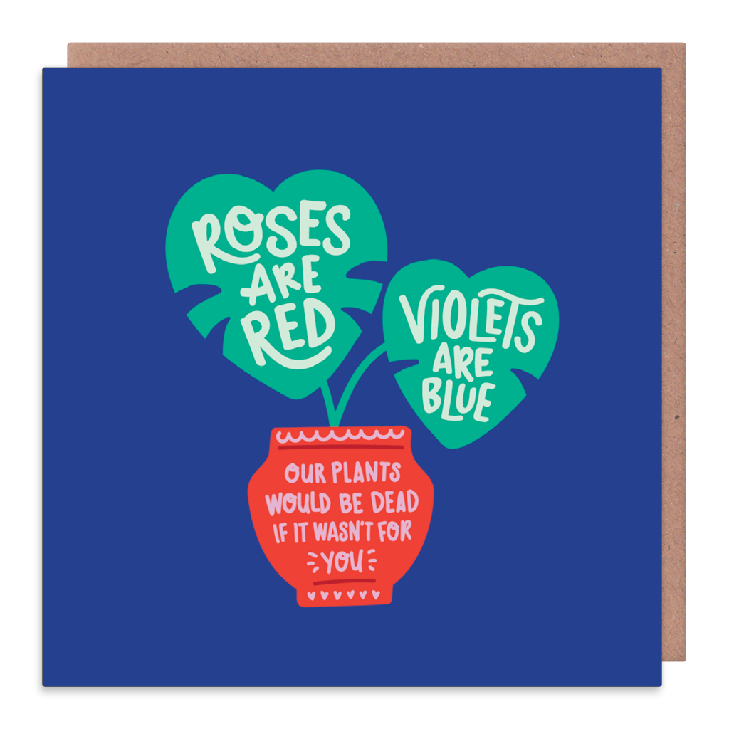 All Our Plants Would Be Dead Valentine Card by Squaire Cards - Whale and Bird