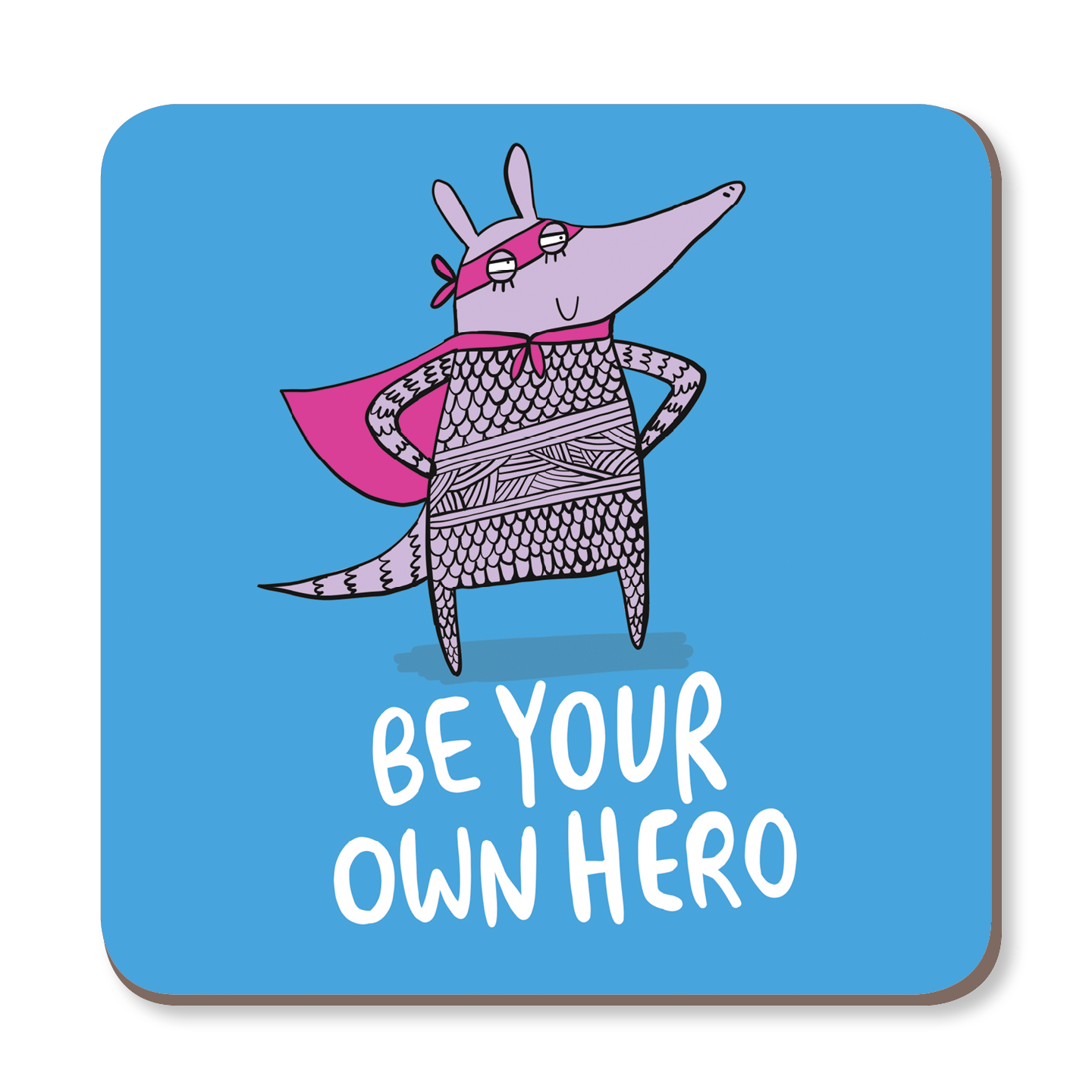 Be Your Own Hero Motivational Coaster by Katie Abey - Whale and Bird