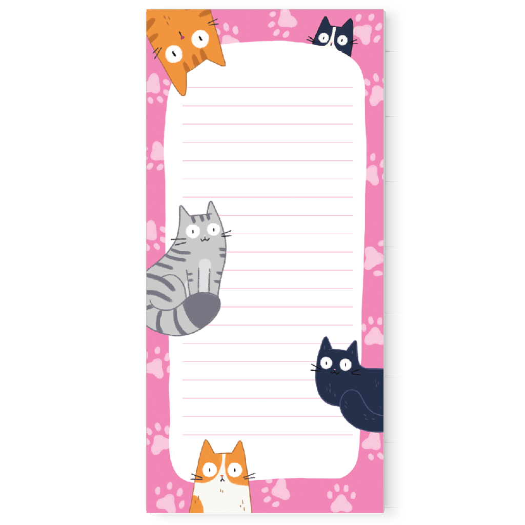 Cat&#39;s In Pink To Do List Pad by Camille Medina - Whale and Bird