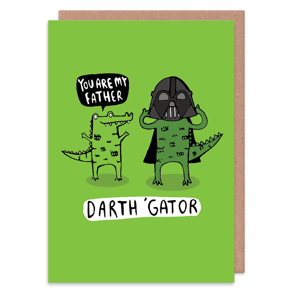 Darth Gator Greeting Card by Katie Abey - Whale and Bird