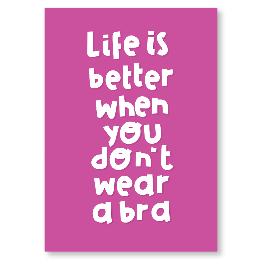 Life Is Better When You Don&#39;t Wear A Bra Postcard by Nutmeg and Arlo - Whale and Bird