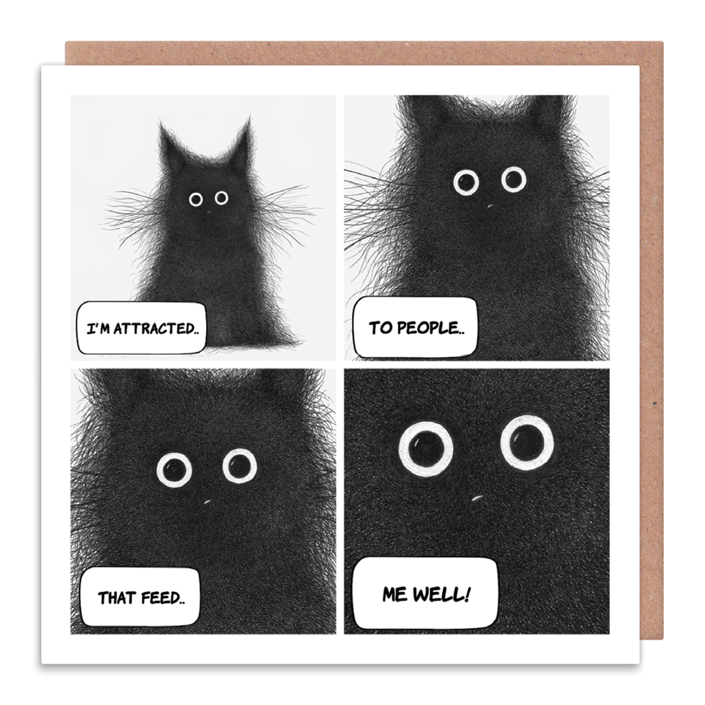 People That Feed Me Well Cat Greeting Card by Purr In Ink - Whale and Bird