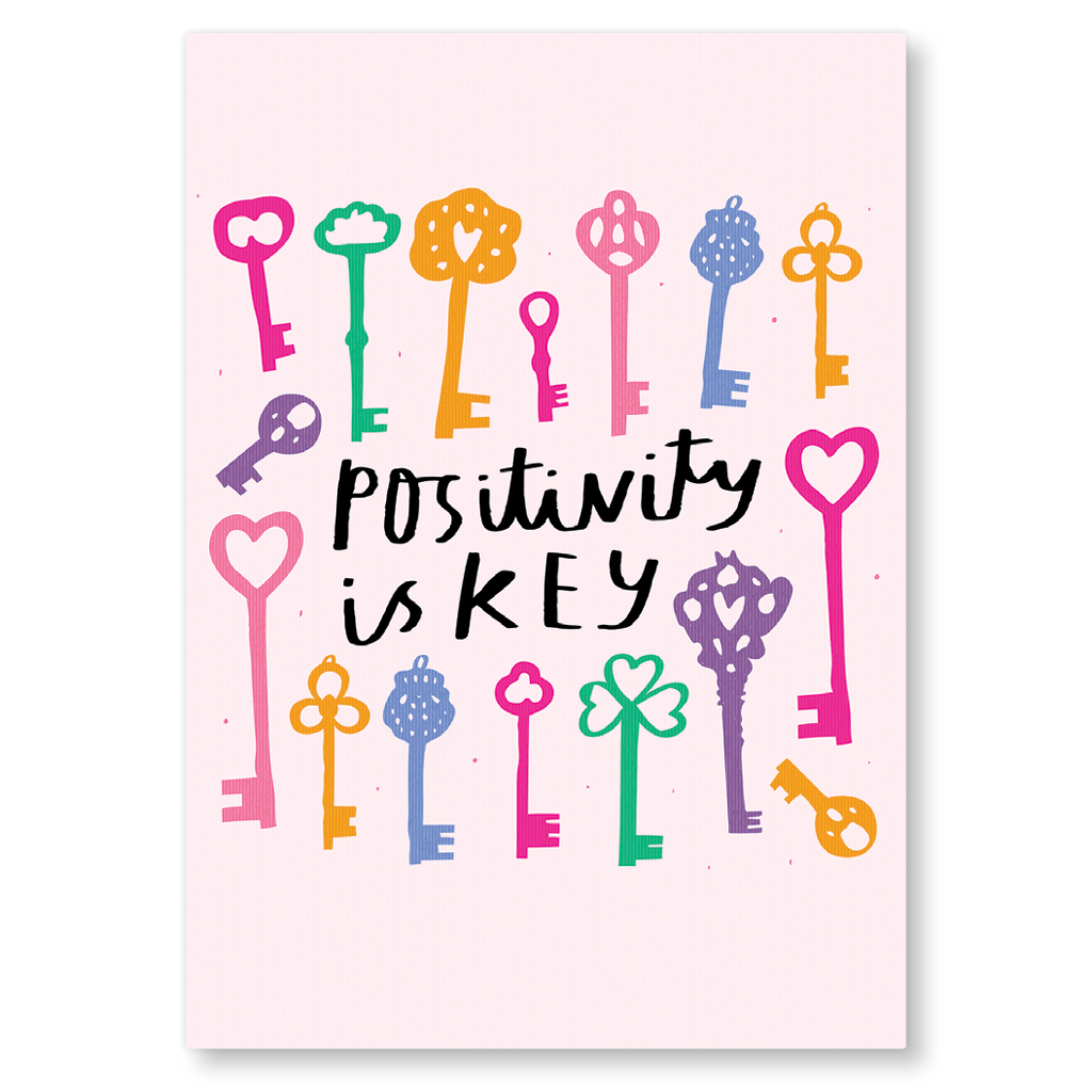 Positivity Is Key Postcard by Nikki Miles - Whale and Bird