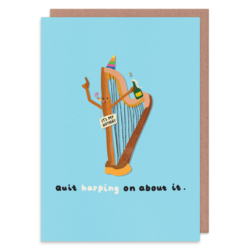 Quit Harping On About It Birthday Card by Don&#39;t Quote Me On It - Whale and Bird