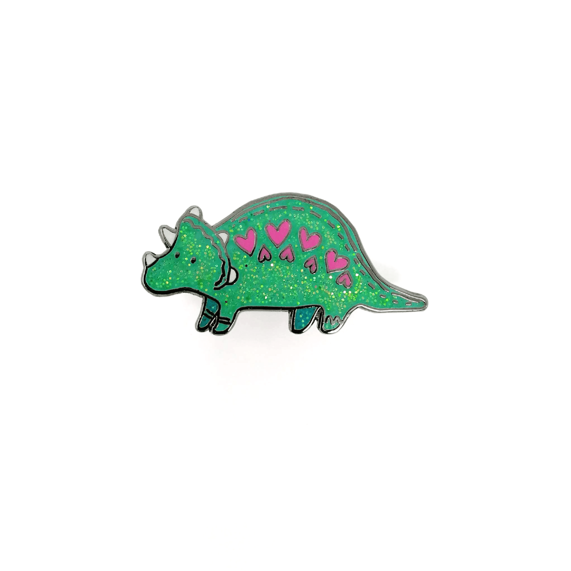 Triceratops Hard Enamel Pin - Extra Glittery! by Anna Alekseeva - Whale and Bird