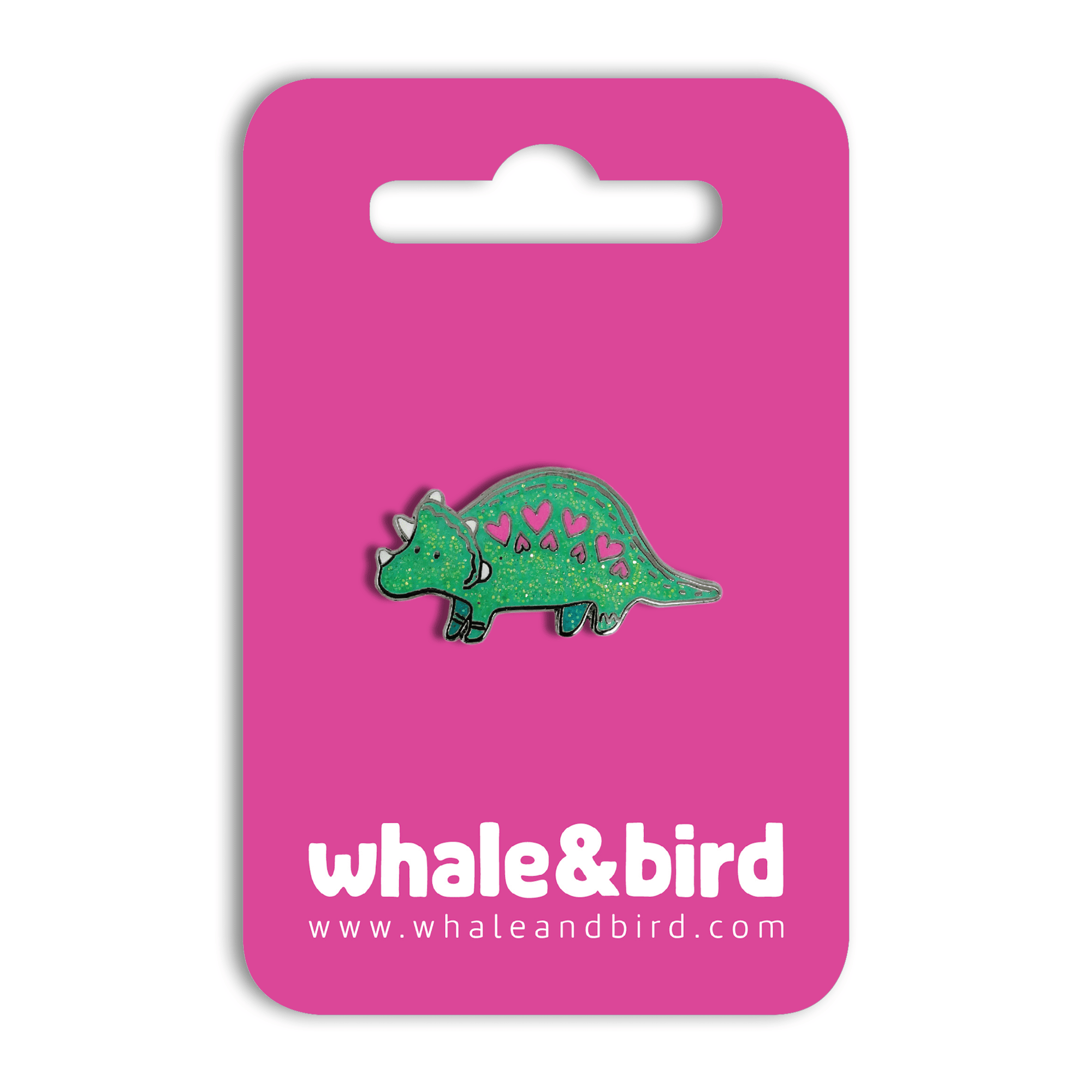 Triceratops Hard Enamel Pin - Extra Glittery! by Anna Alekseeva - Whale and Bird