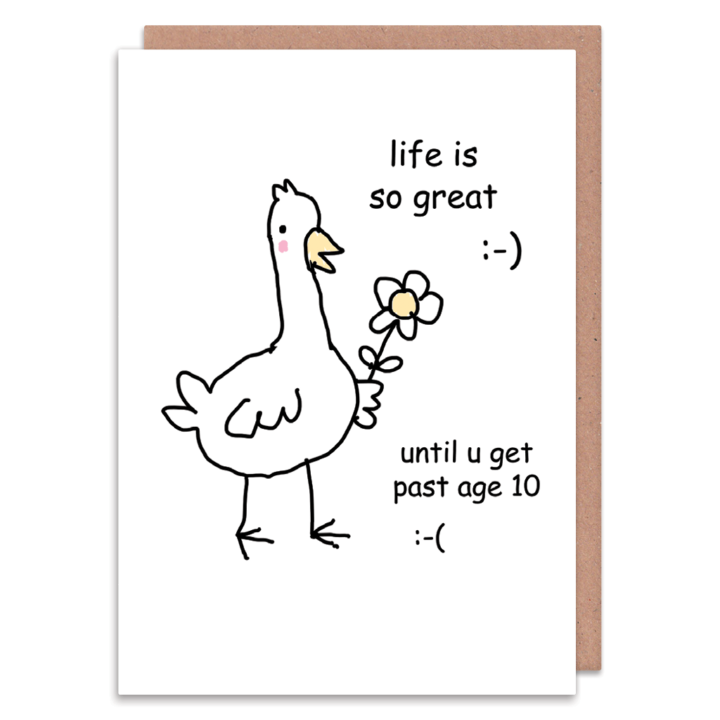 Until U Get Past Age 10 Greeting Card by Stinky Katie - Whale and Bird