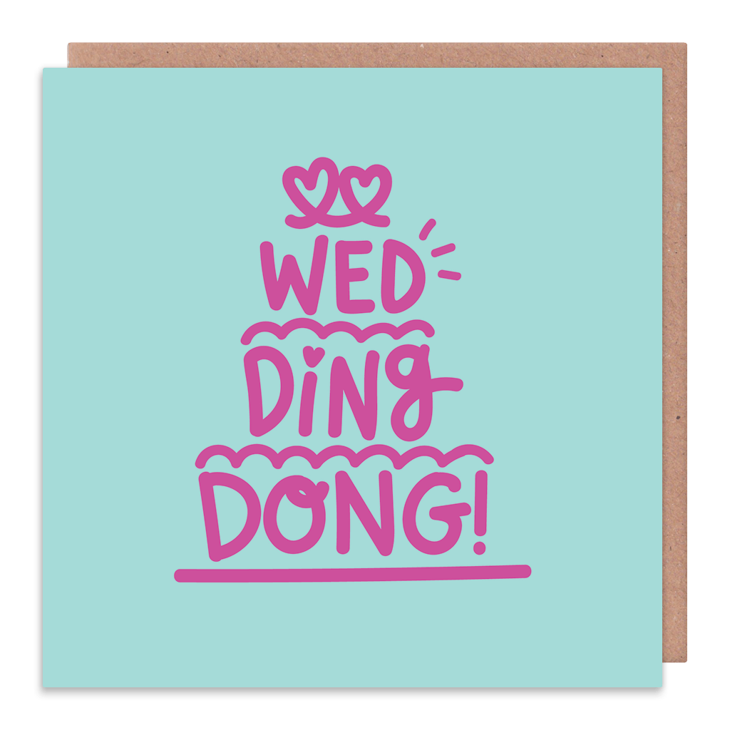 Wed Ding Dong Greeting Card by Squaire - Whale and Bird