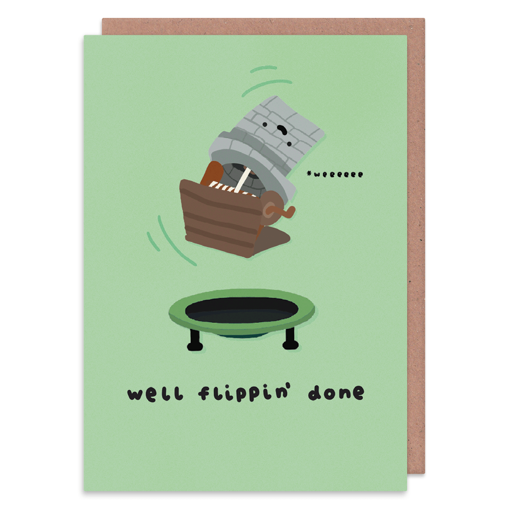 Well Flippin' Done Congratulations Card by Don't Quote Me On It - Whale and Bird