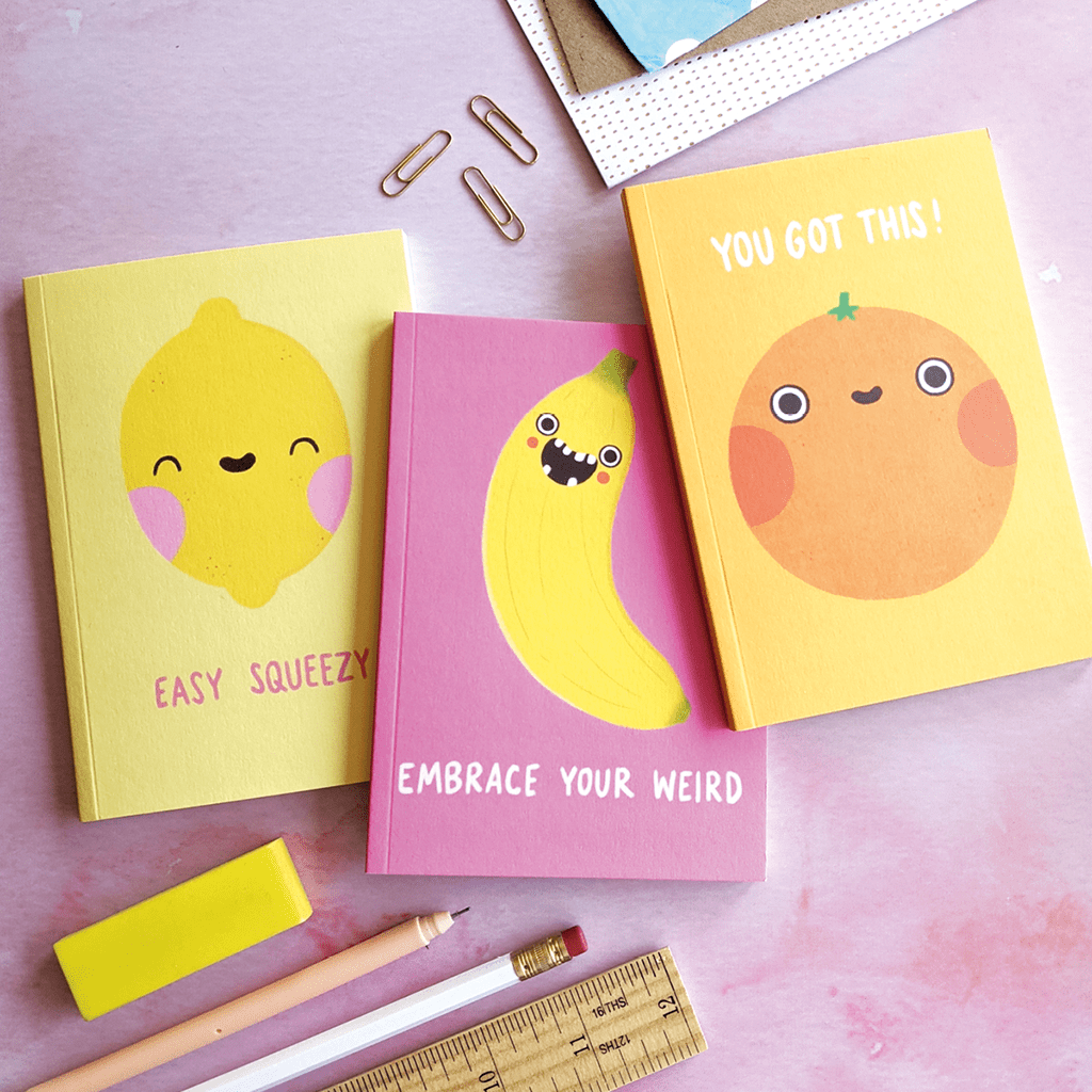 You Got This Orange A6 Notebook by Camille Medina - Whale and Bird