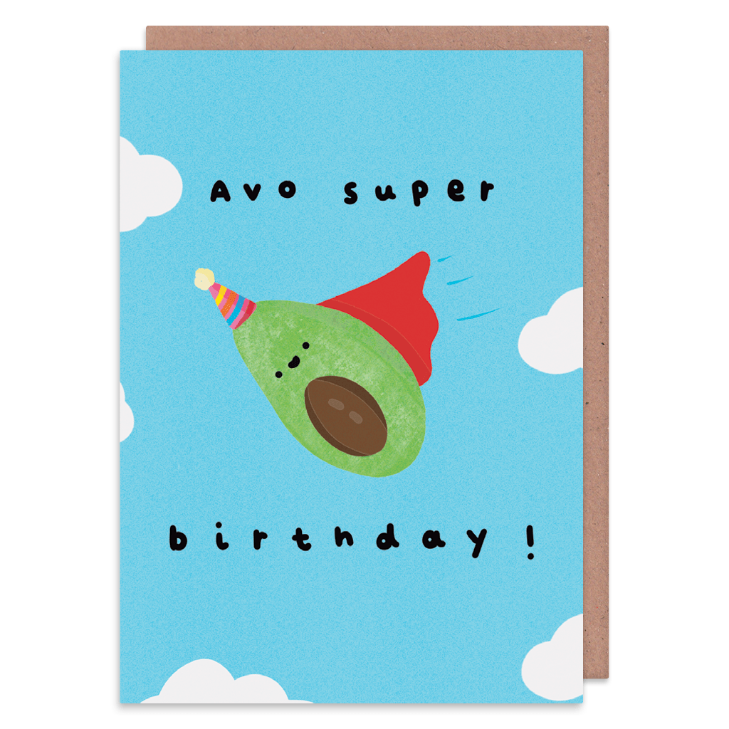 Avo Super Birthday - Avocado Birthday Card by Don't Quote Me On It - Whale and Bird