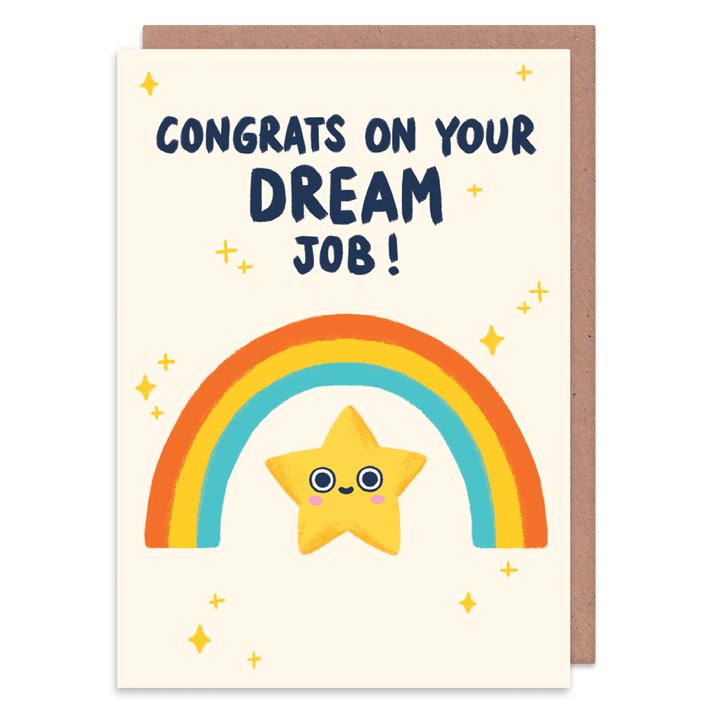 Dream Job Star Congratulations Card by Camille Medina - Whale and Bird