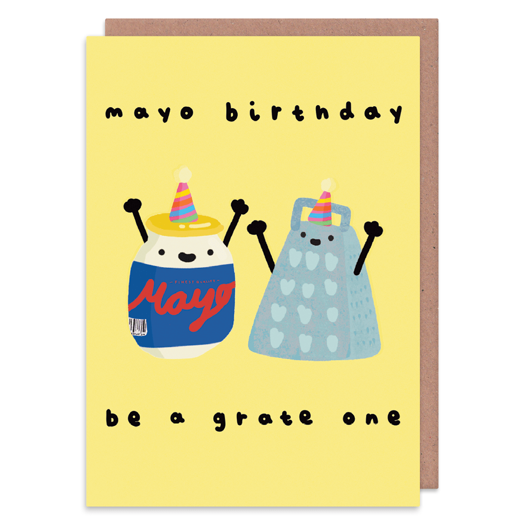Mayo Birthday Be A Grate One Birthday Card by Don't Quote Me On It - Whale and Bird