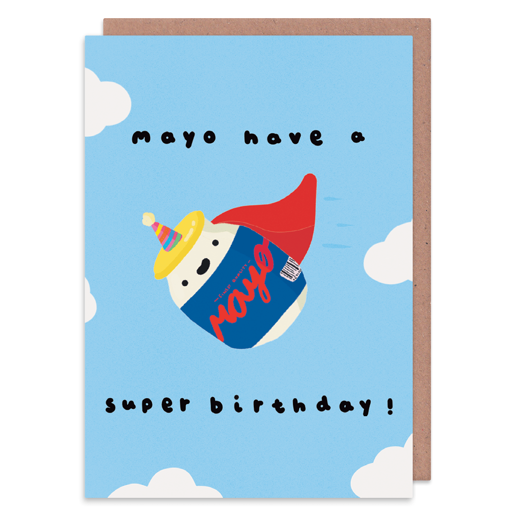 Mayo Have A Super Birthday Greeting Card by Don&#39;t Quote Me On It - Whale and Bird
