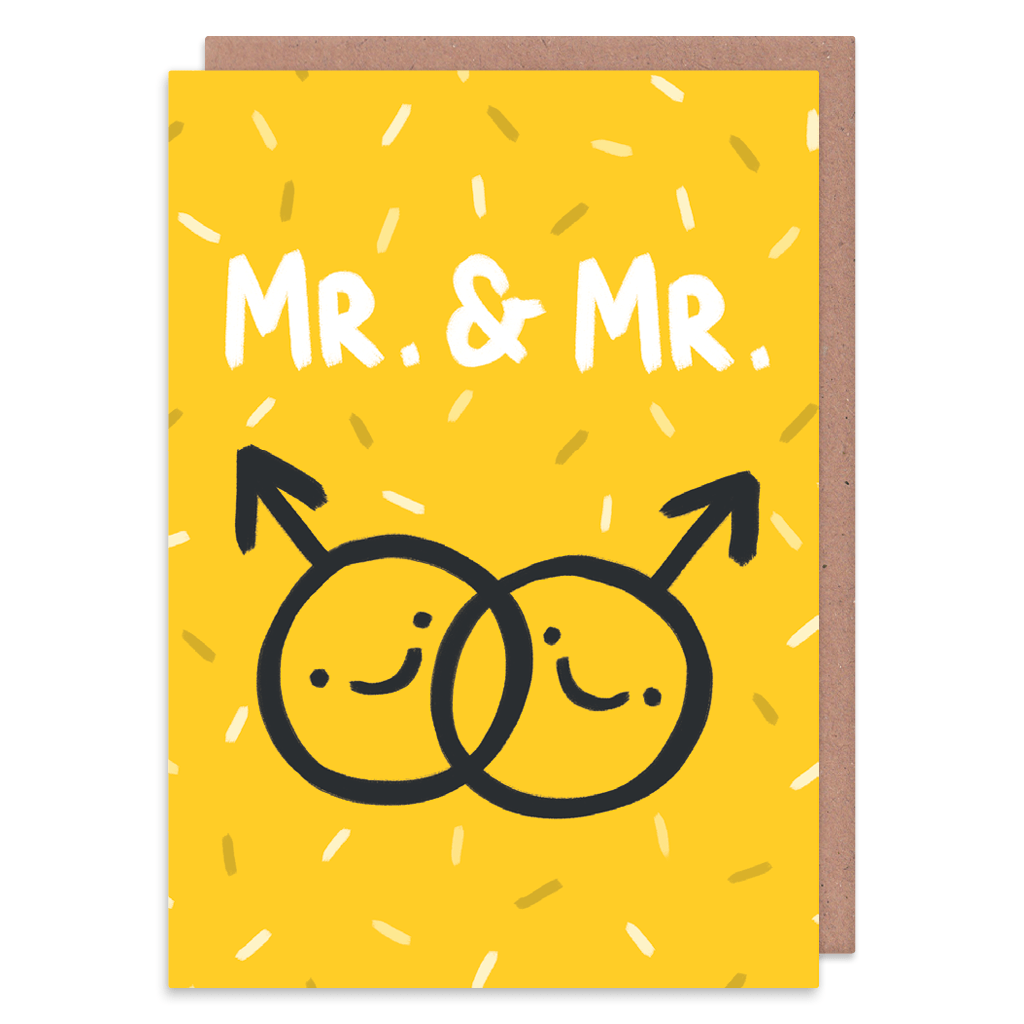 Mr and Mr Symbols Wedding Card by Camille Medina - Whale and Bird