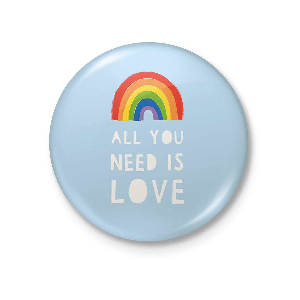 All You Need Is Love Badge by Zoe Spry - Whale and Bird