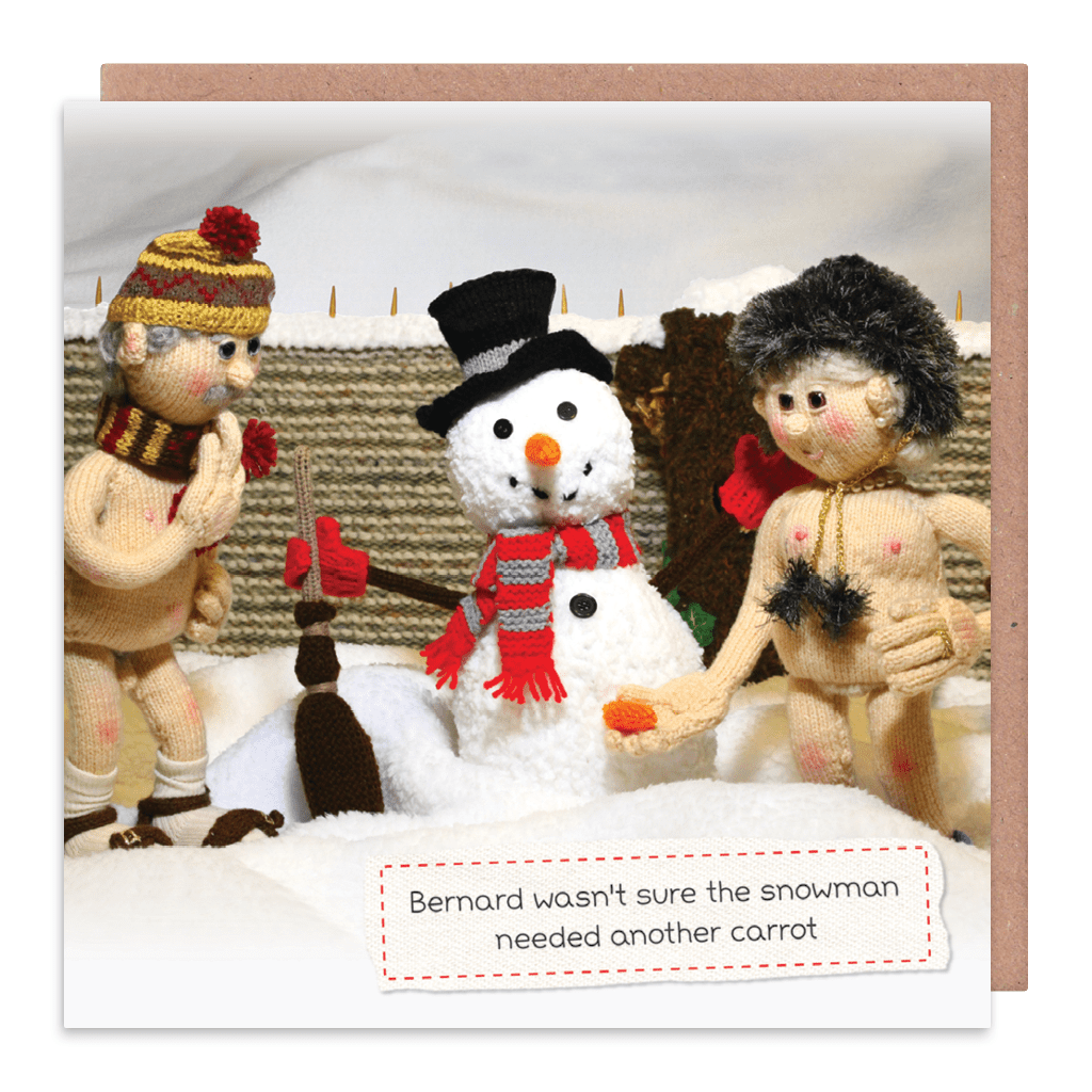 Another Carrot For The Snowman Christmas Card by Nudinits - Whale and Bird