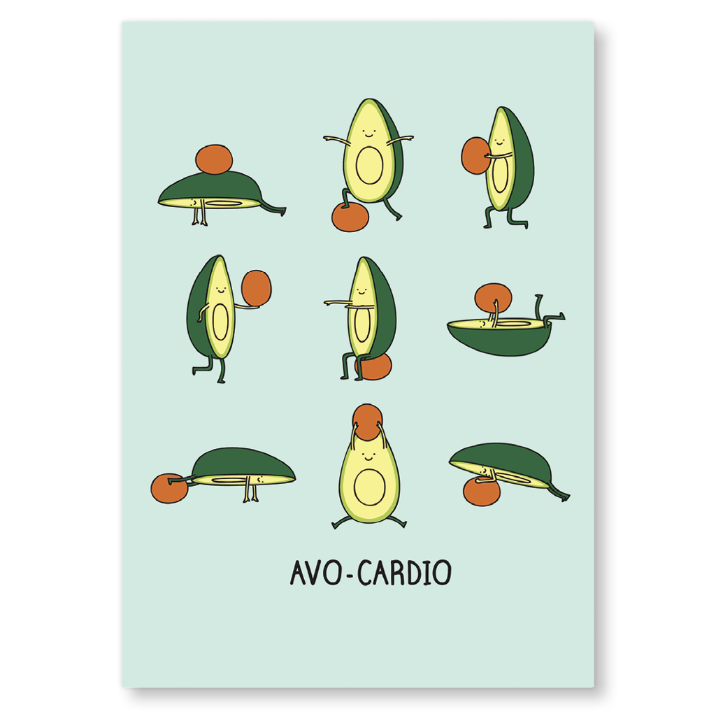 Avo-cardio Postcard by Milkyprint - Whale and Bird