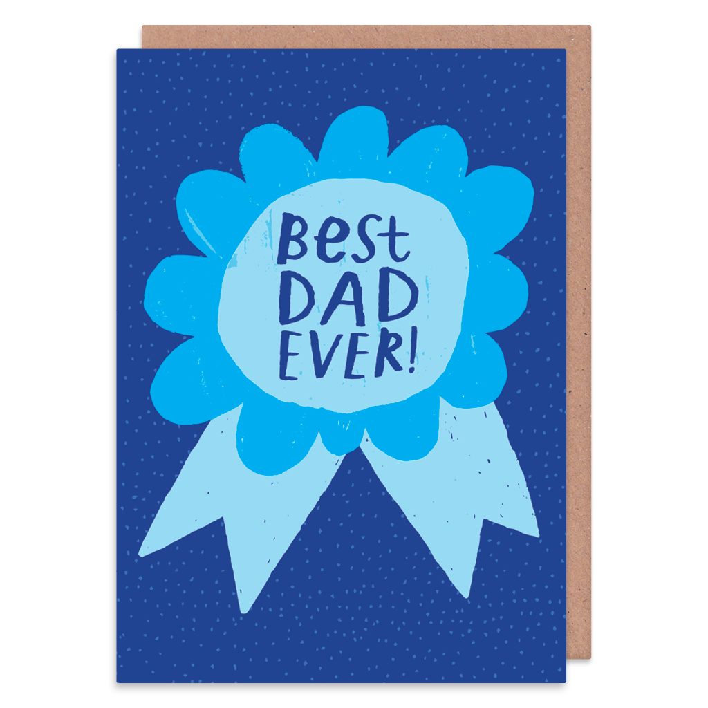 Best Dad Ever Rosette Greeting Card by Nikki Miles - Whale and Bird