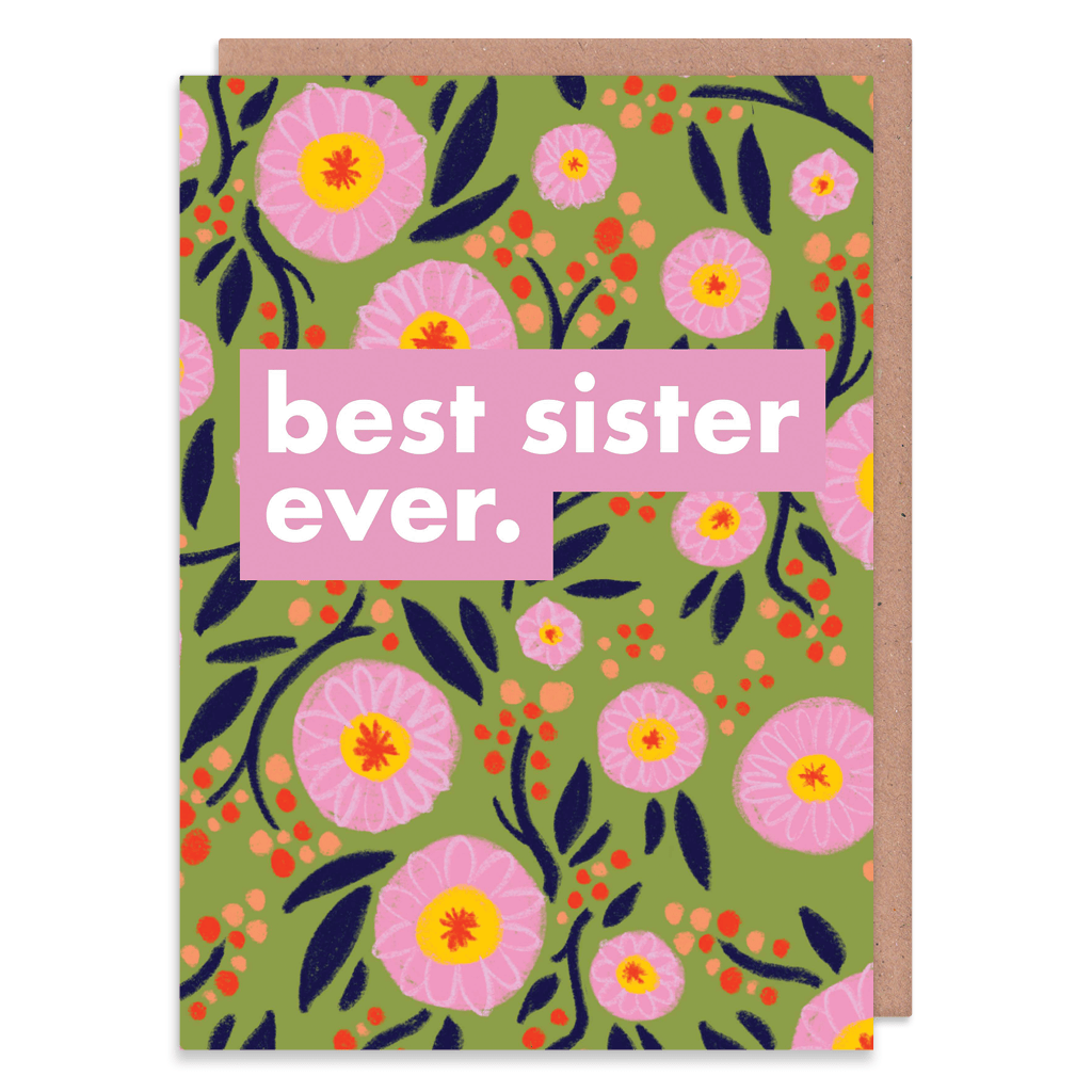 Best Sister Ever Greeting Card by Ooh I Like That - Whale and Bird