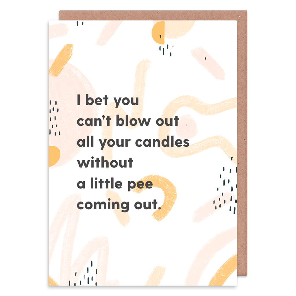 Bet You Can&#39;t Blow Out All Your Candles Birthday Card by Abstract - Whale and Bird
