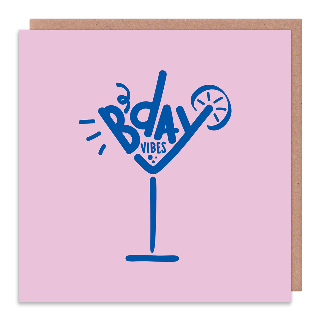 BirthdayVibes Cocktail Greeting Card by Squaire - Whale and Bird