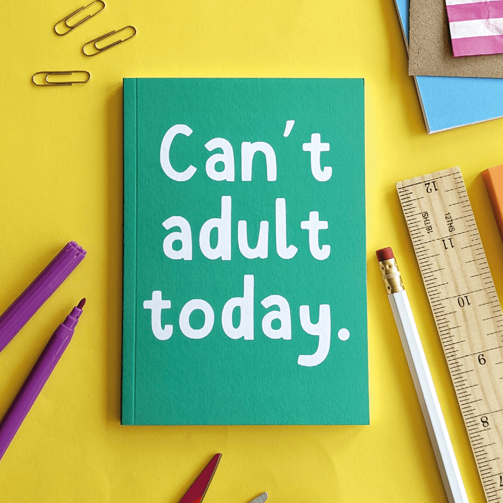Can't Adult Today A6 Notebook by The Spork Collection - Whale and Bird