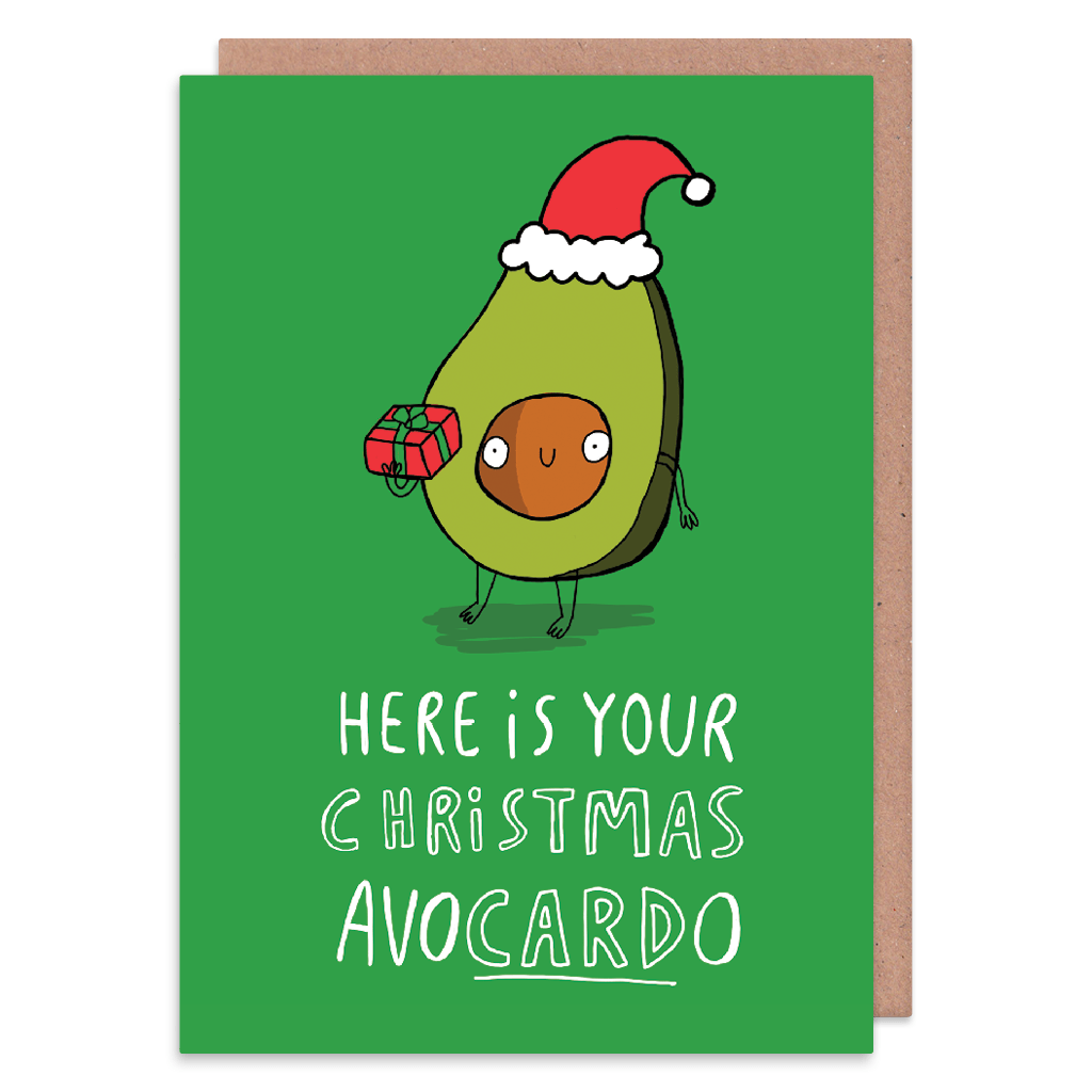 Here Is Your Christmas Avocardo Christmas Card by Katie Abey - Whale and Bird