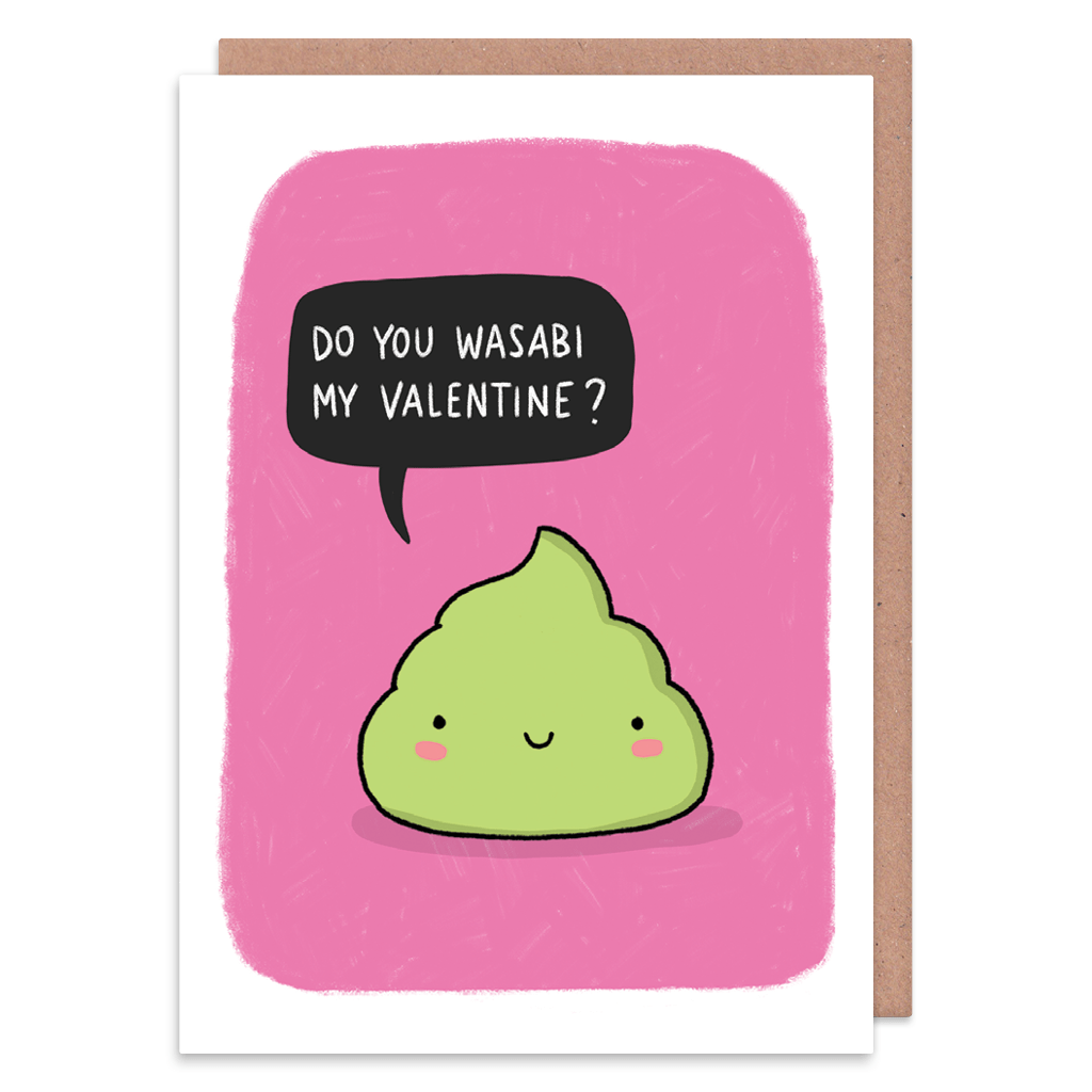 Cute Wasabi Valentine Card by Camille Medina - Whale and Bird
