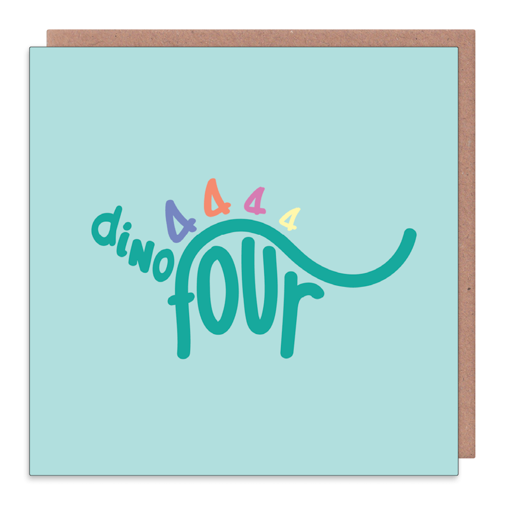 Dino Four Birthday Card by Squaire - Whale and Bird