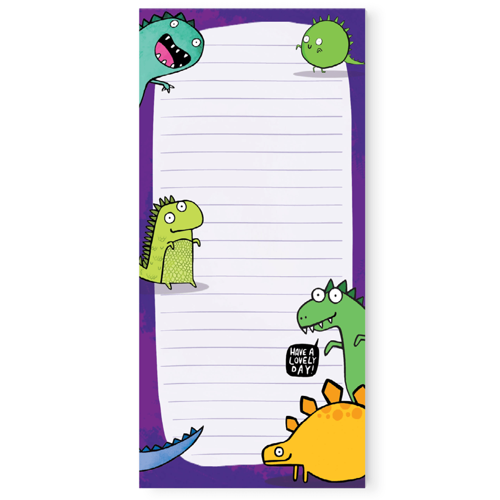 Dinosaur To Do List Pad by Katie Abey - Whale and Bird
