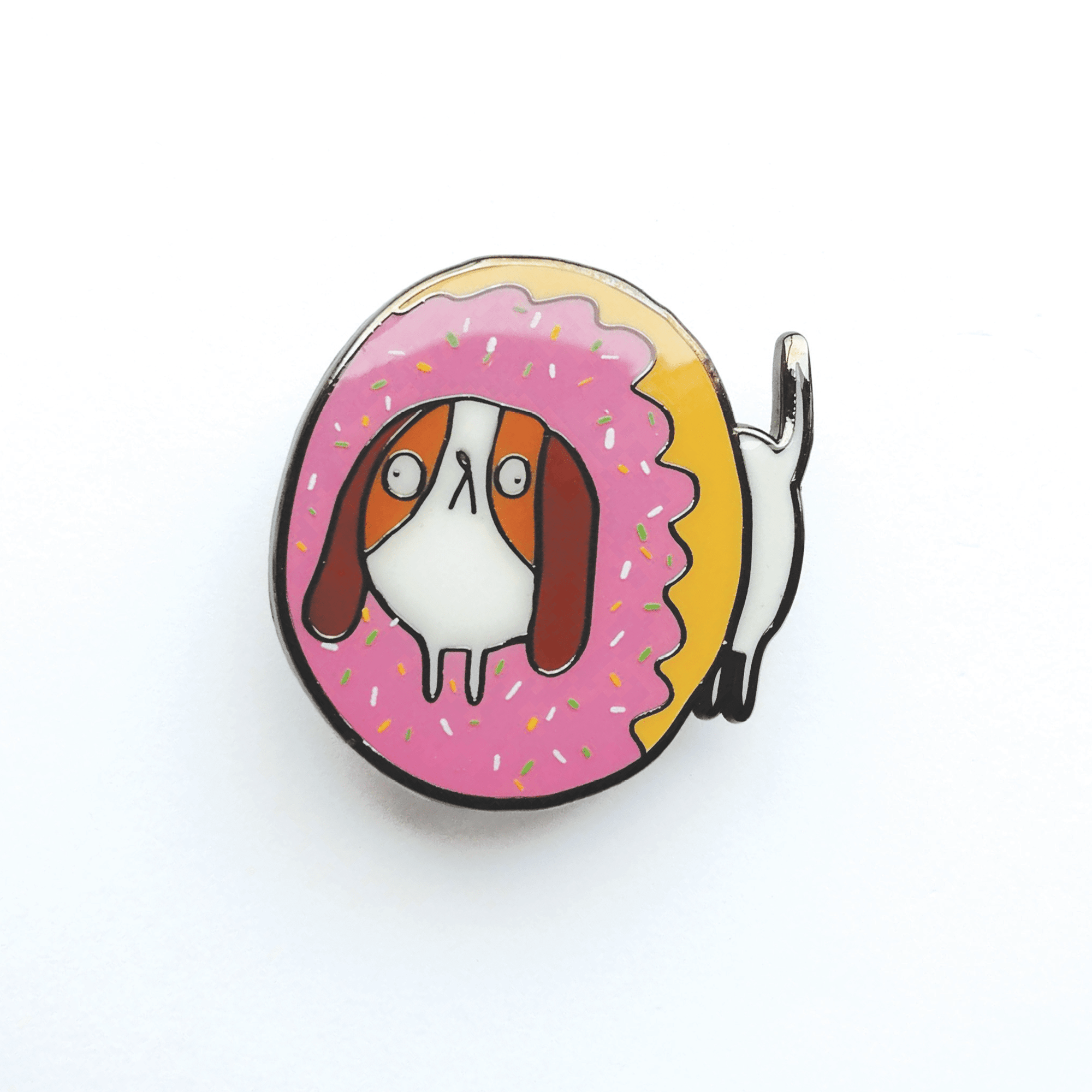 Dognut Hard Enamel Pin by Katie Abey - Whale and Bird