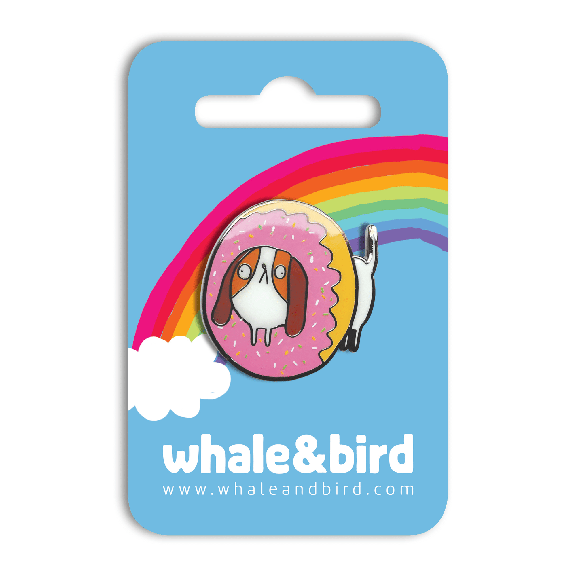 Dognut Hard Enamel Pin by Katie Abey - Whale and Bird