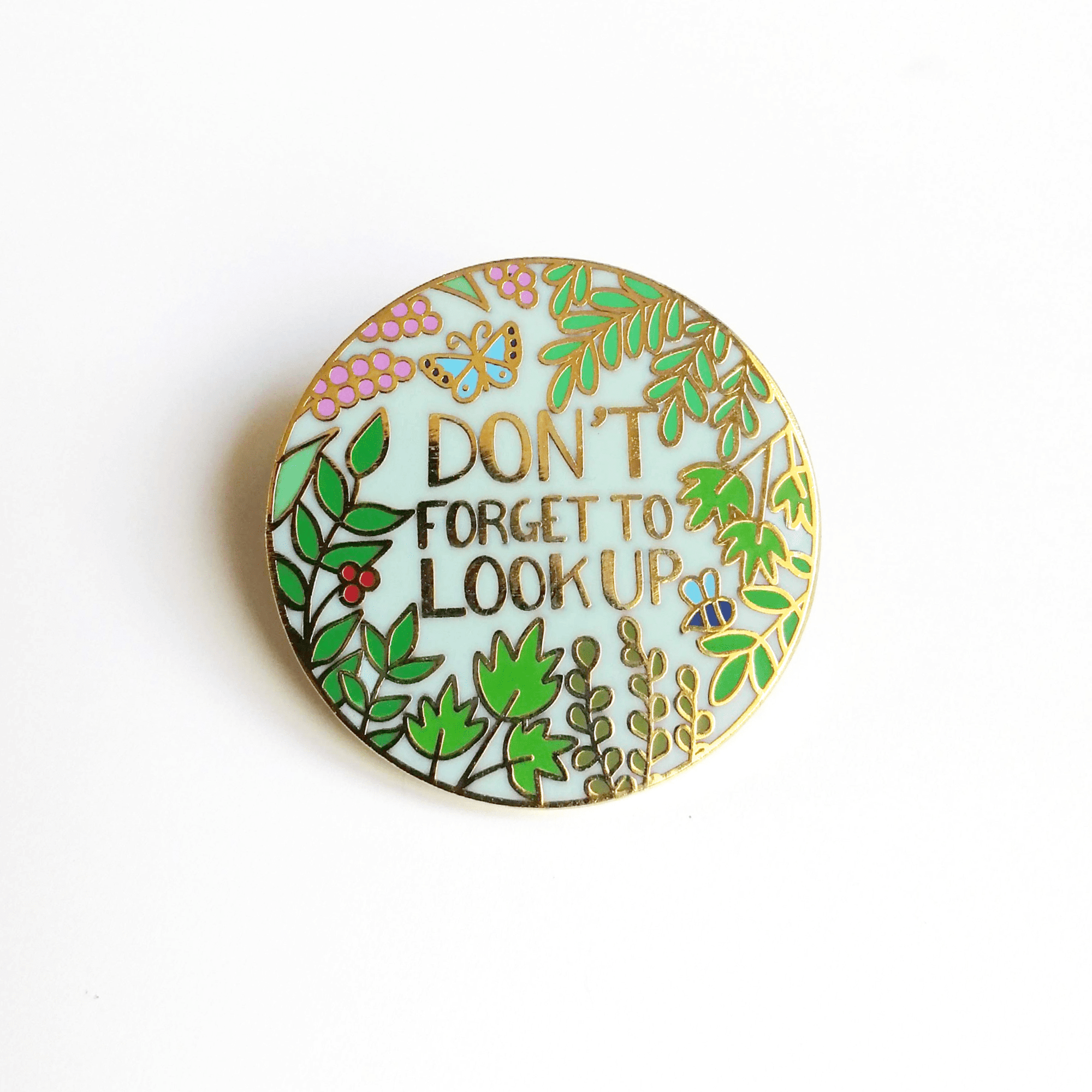 Don't Forget To Look Up Hard Enamel Pin by Mary Joy Harris - Whale and Bird