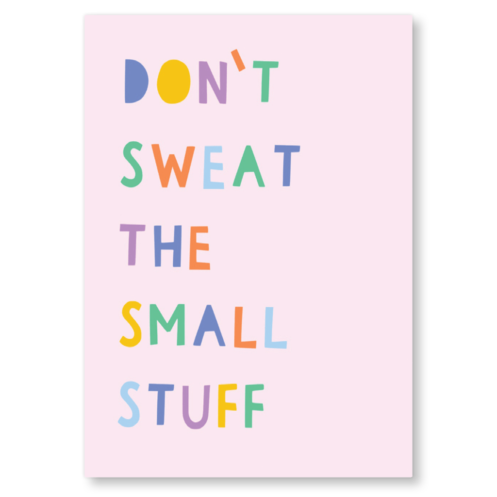 Don't Sweat The Small Stuff Motivational Postcard by Zoe Spry - Whale and Bird