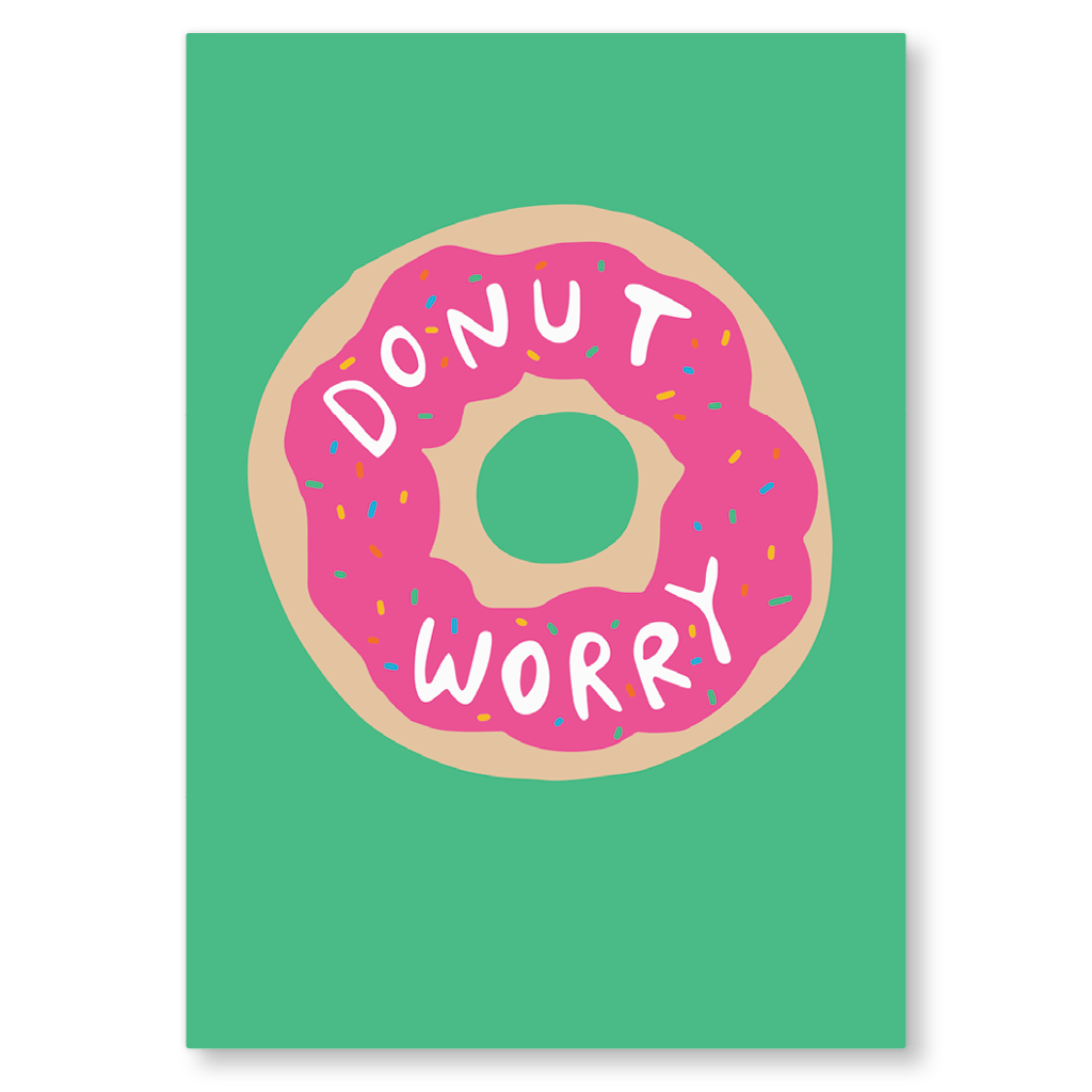 Donut Worry Postcard by Katie Abey - Whale and Bird