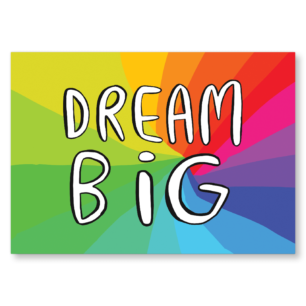 Dream Big Rainbow Postcard by Katie Abey - Whale and Bird