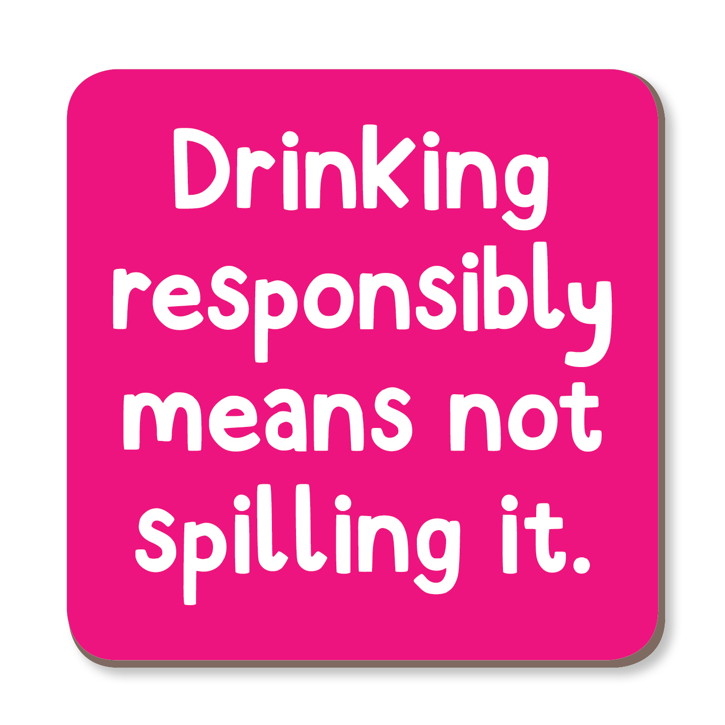 Drinking Responsibly Means Not Spilling It Coaster by The Spork Collection - Whale and Bird