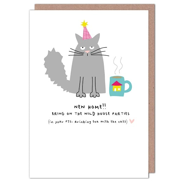 Drinking Tea With The Cats New Home Card by Ooh I Like That - Whale and Bird