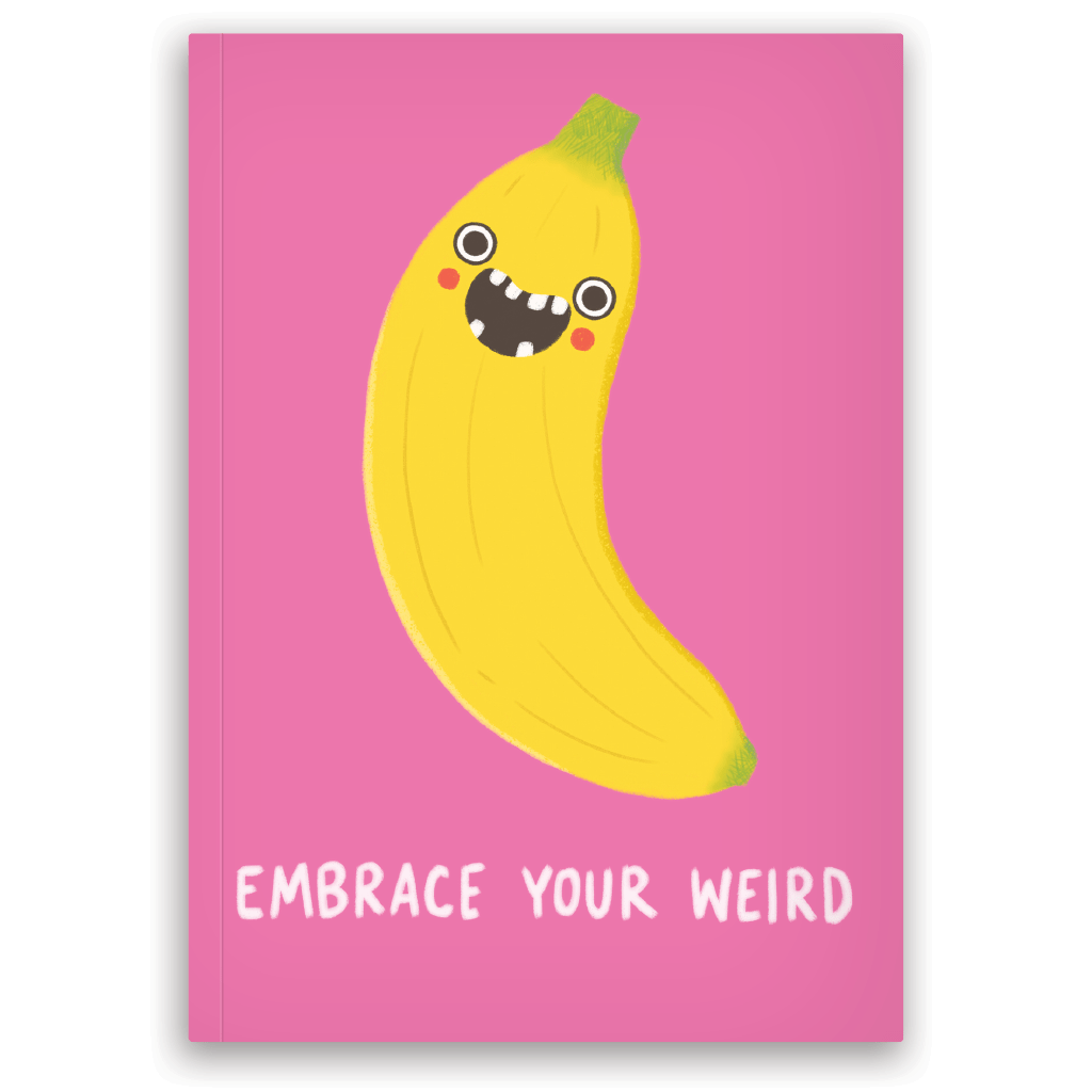 Embrace Your Weird Banana A6 Notebook by Camille Medina - Whale and Bird
