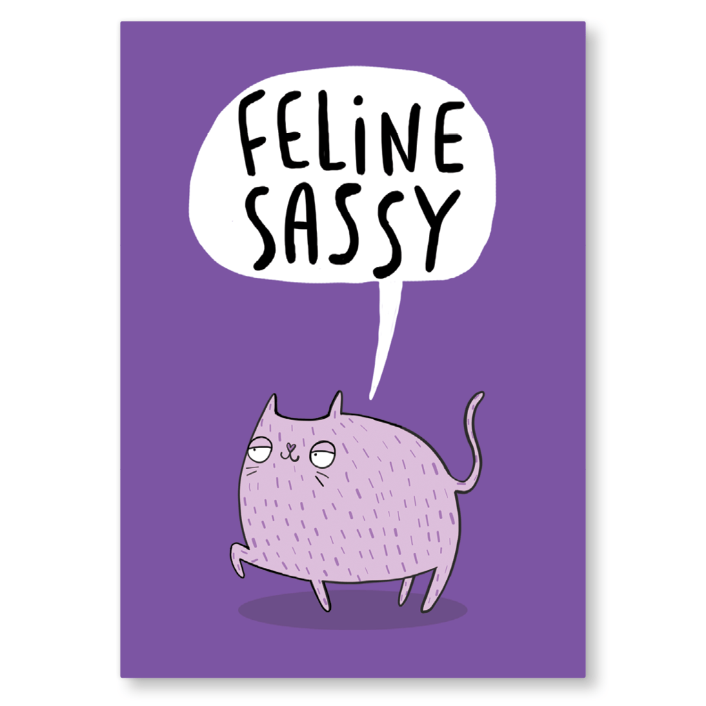 Feline Sassy Postcard by Katie Abey - Whale and Bird