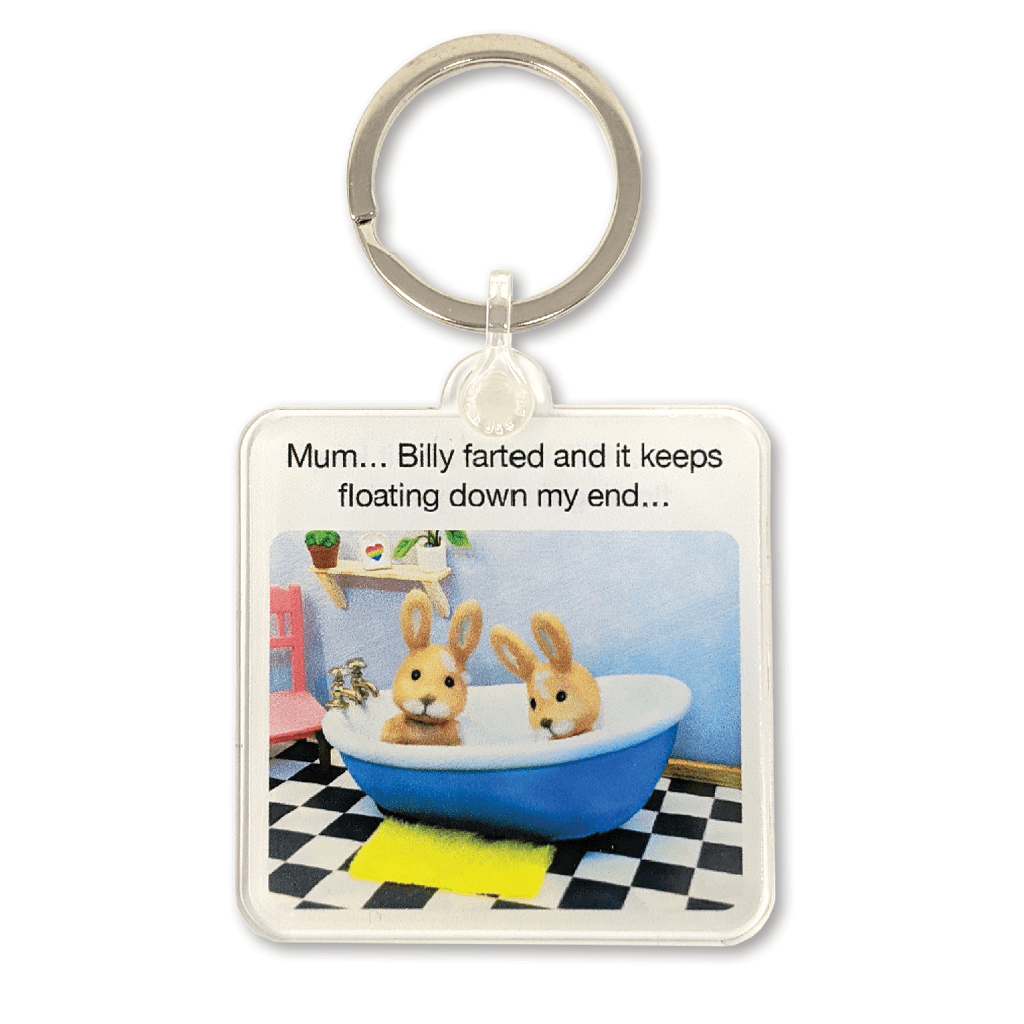Floating Down My End Keyring by forest fr1ends - Whale and Bird, funny sibling gift, gifts for brothers, gifts for siblings
