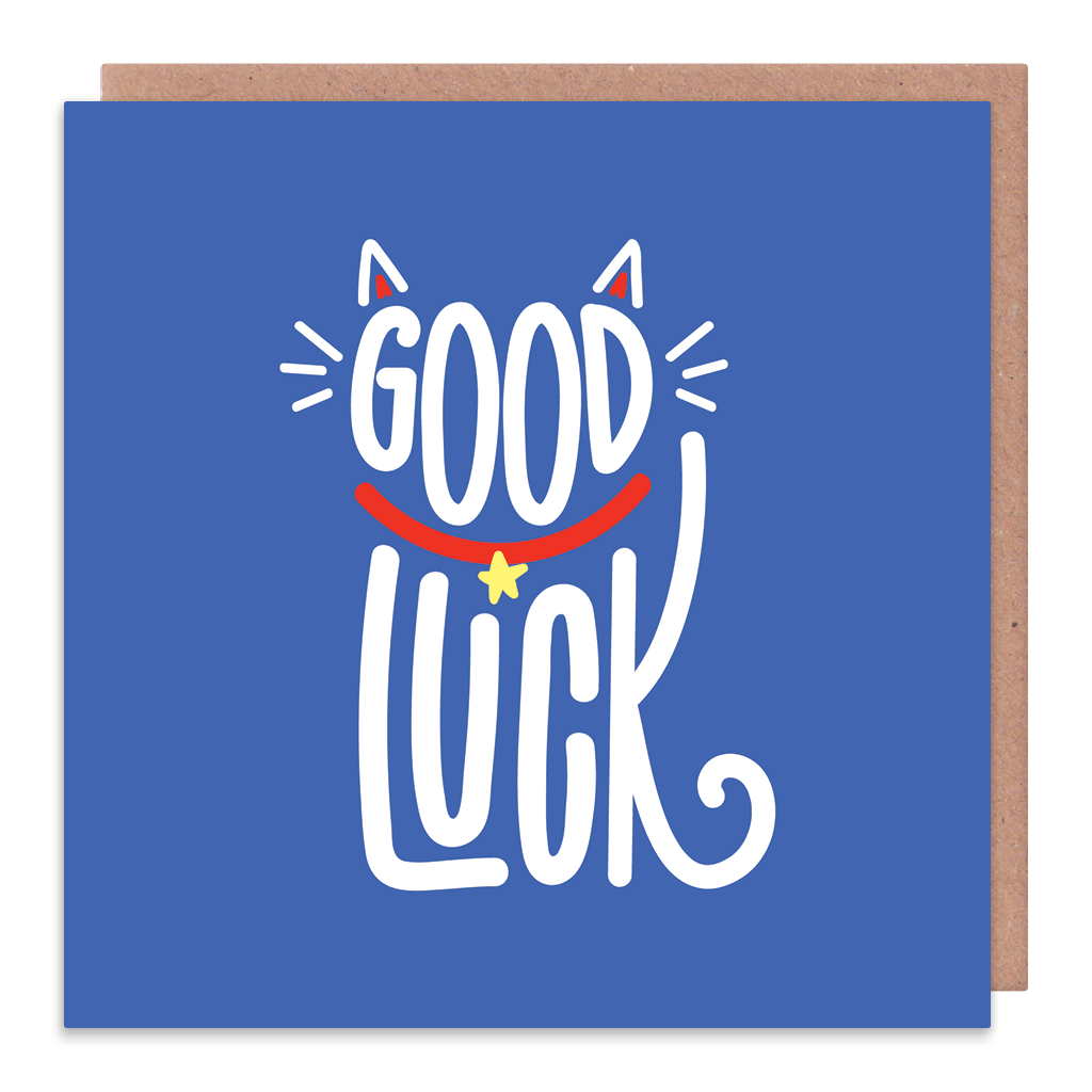 Good Luck Cat Greeting Card by Squaire - Whale and Bird