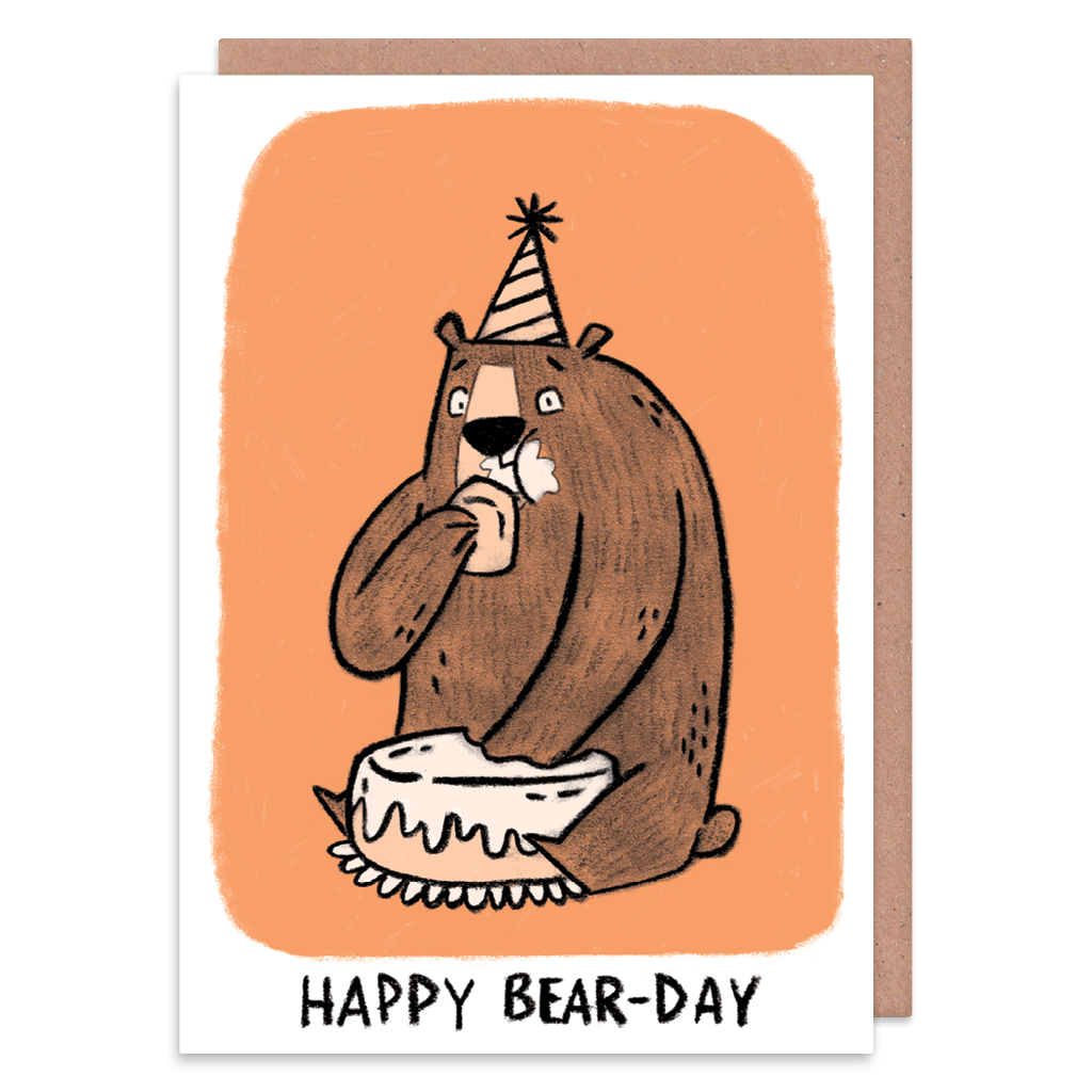 Happy Bear-day Birthday Card by Camille Medina - Whale and Bird