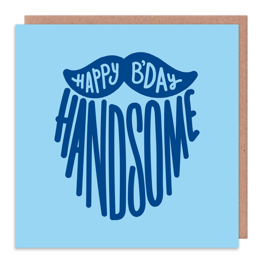 Happy Birthday Handsome Greeting Card by Squaire - Whale and Bird