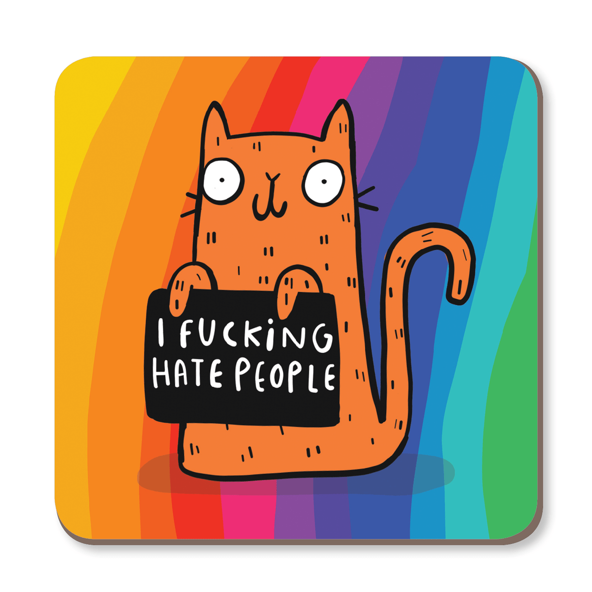 I Hate People Coaster by Katie Abey - Whale and Bird