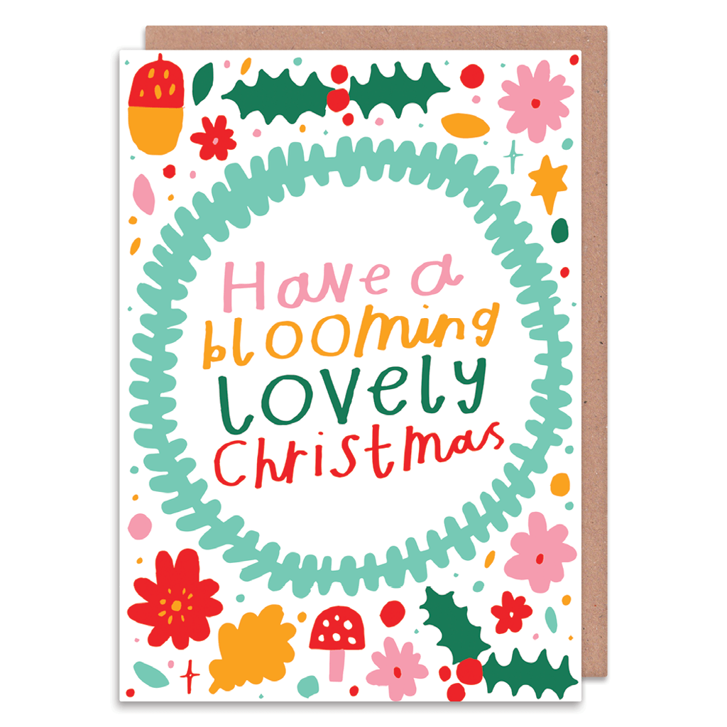 Have A Blooming Lovely Christmas - Christmas Card by Nikki Miles - Whale and Bird