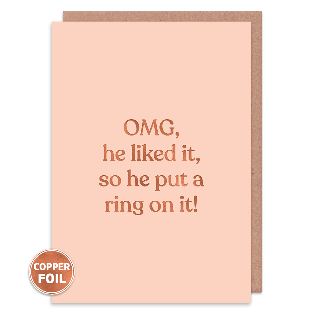 He Likes It So He Put A Ring On It Engagement Card by Amy Wicks - Whale and Bird